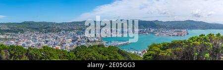 WELLINGTON, NEUSEELAND, 8. FEBRUAR 2020: Luftaufnahme von Wellington, Neuseeland Stockfoto