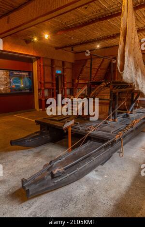 AUCKLAND, NEUSEELAND, 19. FEBRUAR 2020: Modelle im Inneren des Neuseeland Maritime Museum in Auckland Stockfoto