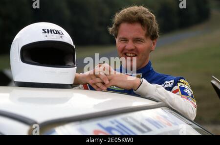 Malcolm Wilson in seinem Vauxhall Astra GTE 16V Rallye-Auto Am Millbrook Proving Ground UK 1989 Stockfoto