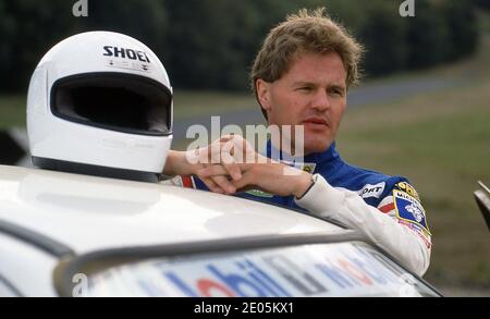 Malcolm Wilson in seinem Vauxhall Astra GTE 16V Rallye-Auto Am Millbrook Proving Ground UK 1989 Stockfoto