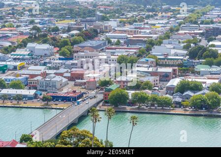 WHANGANUI, NEUSEELAND, 13. FEBRUAR 2020: Luftaufnahme von Whanganui, Neuseeland Stockfoto