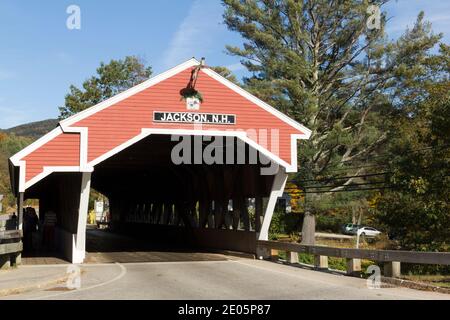 Überdachte Brücke in Jackson New Hampshire Stockfoto