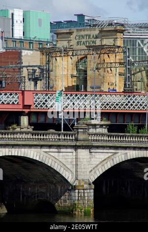 Eingang zum Bahnhof Glasgow Central Station Stockfoto