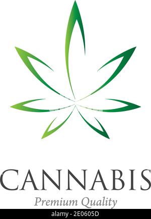 Cannabis Blatt Vektor Illustration Symbol Design Vektor Cannabis oder Marihuana Symbollogo für die Medizin- oder Pharmaindustrie Stock Vektor