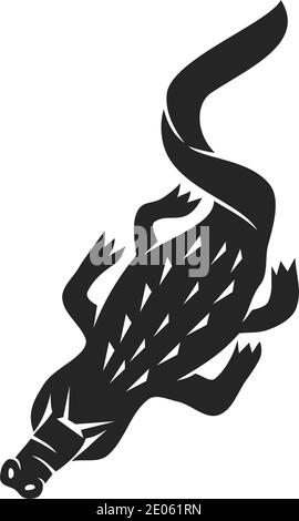 Krokodil Schwimmen Maskottchen Sport-Design Stock Vektor