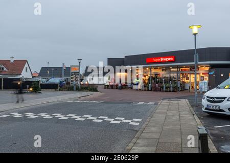 Lebensmittelgeschäft in Sunds, Jütland, Dänemark. Stockfoto