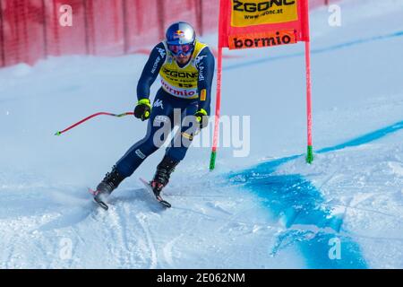 Bormio, Italien. Dezember 2020. Bormio, Italien, Stelvio Skipiste, 30. Dezember 2020, PARIS Dominik (ITA) 4. KLASSE während des FIS Ski World Cup 2020 - Männer Abfahrt - alpines Skirennen Credit: Sergio Bisi/LPS/ZUMA Wire/Alamy Live News Stockfoto