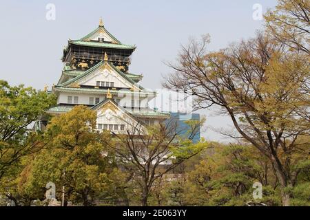 Schloss in osaka in japan Stockfoto