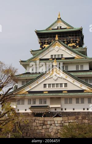 Schloss in osaka in japan Stockfoto