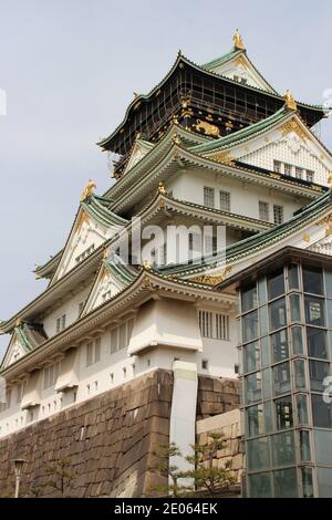 Schloss in osaka in japan Stockfoto