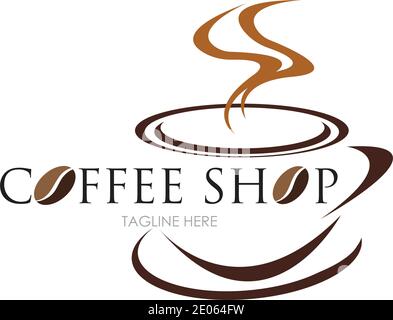 Coffee Shop Logo Icon Template Design Vektor Illustration Stock Vektor