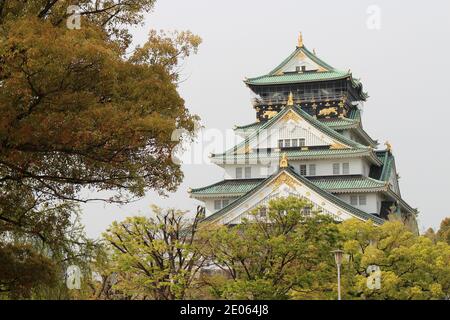 Schloss in osaka in japan Stockfoto