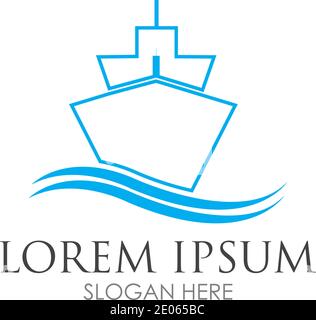 Kreuzfahrtschiff Logo Bilder Illustration Design Stock Vektor