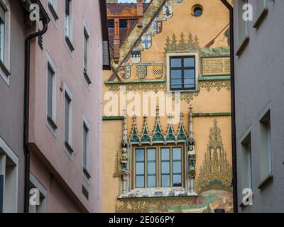 Ulm ist eine Stadt im Bundesland Baden-Württemberg, an der Donau an der Grenze zu Bayern gelegen Stockfoto