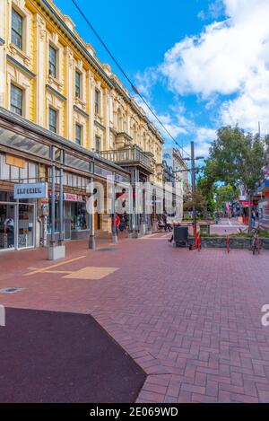 WELLINGTON, NEUSEELAND, 9. FEBRUAR 2020: Cuba Street im Zentrum von Wellington, Neuseeland Stockfoto