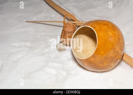 Berimbau - traditionelle brasilianische Musikinstrument in Capoeira verwendet Stockfoto