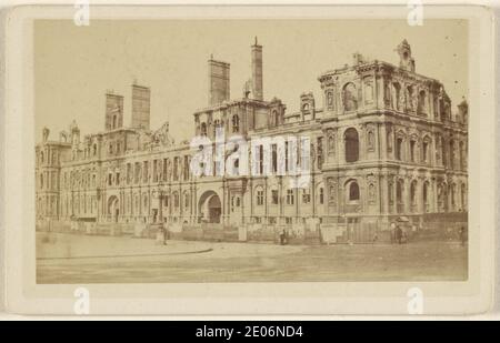Le Comte, Hotel de Ville, Paris, Frankreich, in Ruinen, 1870-1871. Stockfoto