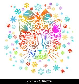 Katze auf weißem Hintergrund Stock Vektor