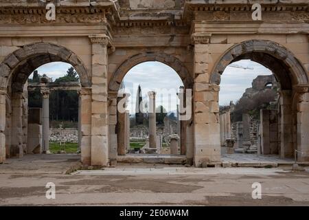 Alte Ruinen in Ephesus-Türkei Stockfoto