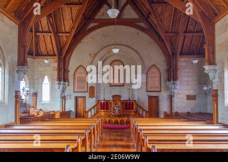 ROSS, AUSTRALIEN, 24. FEBRUAR 2020: Interieur der Ross Uniting Church in Ross, Australien Stockfoto