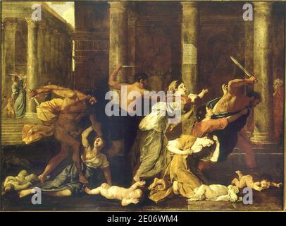 Le Massacre des innocents - Nicolas Poussin - Petit Palais - 1626-1627. Stockfoto