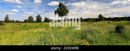 Sommer Blick auf Barnack Hills N Holes Naturschutzgebiet, Barnack Dorf, Cambridgeshire, England, Großbritannien Stockfoto