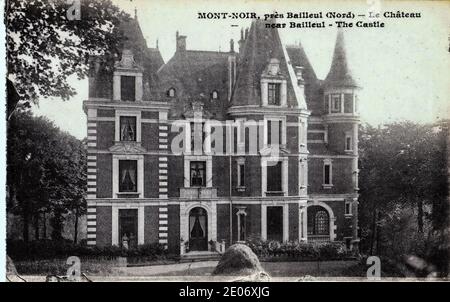 LE MONT NOIR à Saint Jans Cappel - Flandres Françaises - château des familles Dufresne puis de Crayencourt. Stockfoto