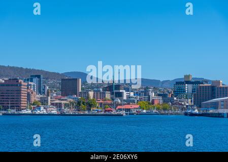 HOBART, AUSTRALIEN, 22. FEBRUAR 2020: Franklin Wharf in Hobart, Australien Stockfoto