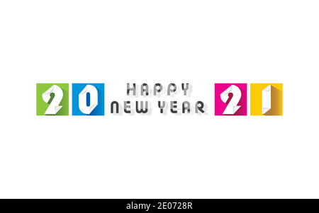 vektor-Illustration des glücklichen neuen Jahres 2021 Poster-Design Stock Vektor