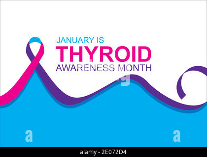 vektor-Illustration Januar ist Schilddrüse Bewusstsein Monat Konzept Design Stock Vektor