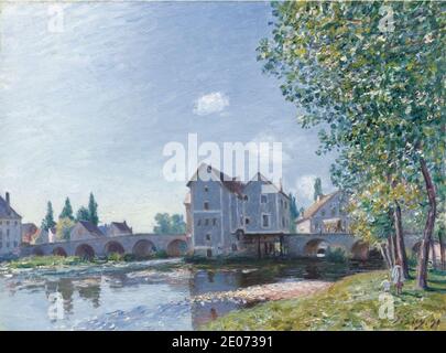 Le pont de Moret, effet du matin. Stockfoto