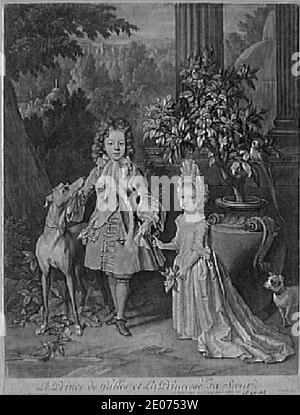 Le Prince de Galles et la Princesse sa Soeur. Stockfoto