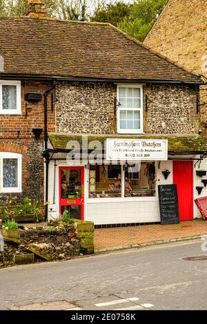 Farningham Butchers, High Street, Farningham, Kent Stockfoto