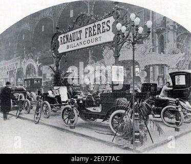 Le Stand Renault Frères au Salon de l'automobile de Paris en 1901. Stockfoto