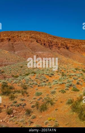 Wüstenlandschaft rund um den Warner Valley Dinosaur Track Site in der Nähe von St. George, Utah, USA Stockfoto