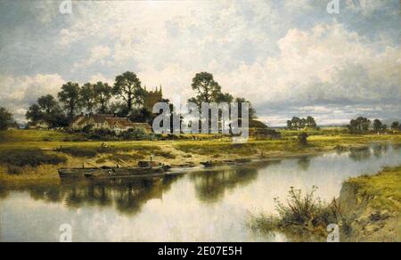 Leader Benjamin Williams Severn Seite Sabrina-s Stream in Kempsey auf dem Fluss Severn. Stockfoto