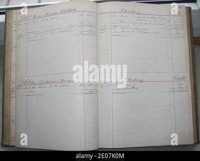 Ledger des Pelzhändlers Dedo aus Leipzig, 1876-1885 091. Stockfoto