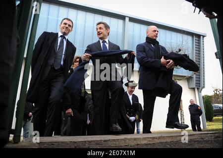 Der französische Präsident Nicolas Sarkozy feiert am 6. Januar 2012 den 600. Geburtstag von Jeanne D'Arc an der Porte de France in der Nähe der Kapelle in Vaucouleurs, Frankreich. Foto von Nicolas Gouhier/ABACAPRESS.COM Stockfoto