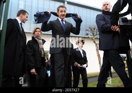 Der französische Präsident Nicolas Sarkozy feiert am 6. Januar 2012 den 600. Geburtstag von Jeanne D'Arc an der Porte de France in der Nähe der Kapelle in Vaucouleurs, Frankreich. Foto von Nicolas Gouhier/ABACAPRESS.COM Stockfoto