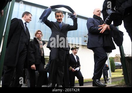 Der französische Präsident Nicolas Sarkozy feiert am 6. Januar 2012 den 600. Geburtstag von Jeanne D'Arc an der Porte de France in der Nähe der Kapelle in Vaucouleurs, Frankreich. Foto von Nicolas Gouhier/ABACAPRESS.COM Stockfoto