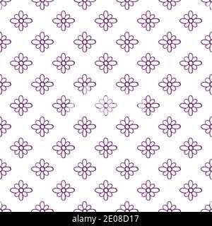 Fancy lila Blumen einfache diagonale nahtlose Muster auf dem hellen lila Hintergrund einfache florale Wiederholung Ornament, Dekor für Liebe Urlaub, Einladungen Stockfoto