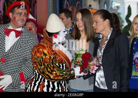 Prinzessin Stephanies Tochter Pauline Ducruet, Prinzessin Stephanie von Monaco bei der Eröffnung des 36. Internationalen Zirkusfestivals Monte-Carlo in Monte-Carlo, Monaco am 20. Januar 2012. Foto von David Niviere/Pool/ABACAPRESS.COM Stockfoto