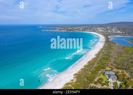 Luftaufnahme der Binalong Bucht in Tasmanien, Australien Stockfoto