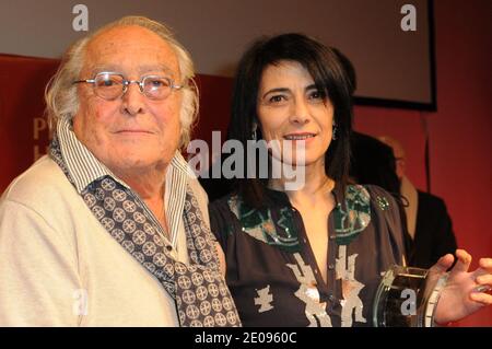 Georges Lautnet und Hiam Abbass nehmen an der 7. Internationalen Konferenz für Kino und Henri Langlois-Preis Teil, die am 30. Januar 2012 im Rathaus von Vincennes in der Nähe von Paris, Frankreich, stattfand. Foto von Mireille Ampilhac/ABACAPRESS.COM Stockfoto