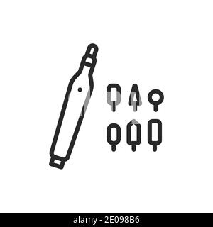 Elektrischer Nagelschneider mit Aufsätzen Farblinie Symbol. Isoliertes Vektorelement. Stock Vektor