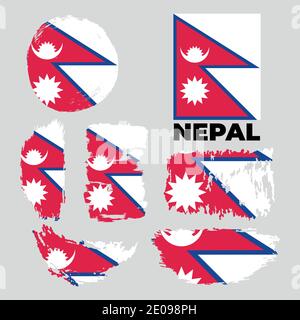 Republic Tag von Nepal Land mit Land Flagge geometrischen Gruß Hintergrund Stock Vektor