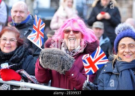 HRH Prinz Charles und Camilla Herzogin von Cornwall während einer Besuchen Sie Leicester Market Stockfoto