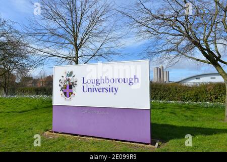 Eine allgemeine Ansicht der Loughborough University, wo es gewesen ist Der erste aufgezeichnete Fall des Corona Virus in Leicestershire Stockfoto