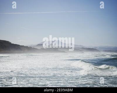 Panoramablick auf die atlantikküste in der französischen Küstenstadt Stadt Biarritz nouvelle aquitaine baskenland Frankreich Stockfoto