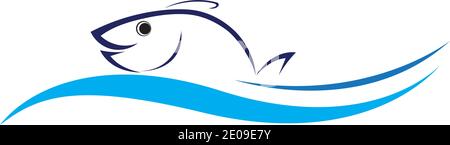Fisch Logo Vorlage Symbol Vektor Illustration Design Stock Vektor